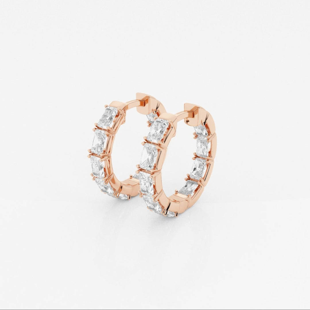 Emerald Cut FG - VS2 Lab - Grown Diamond Hoops Earrings - Doozy Diamonds