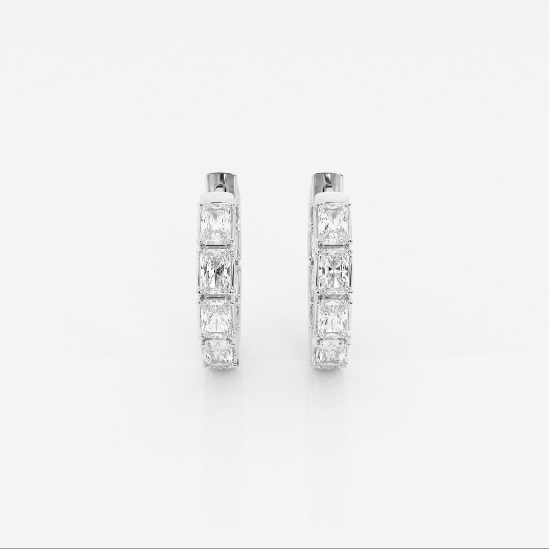 Emerald Cut FG - VS2 Lab - Grown Diamond Hoops Earrings - Doozy Diamonds