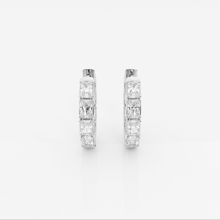 Emerald Cut FG - VS2 Lab - Grown Diamond Hoops Earrings - Doozy Diamonds