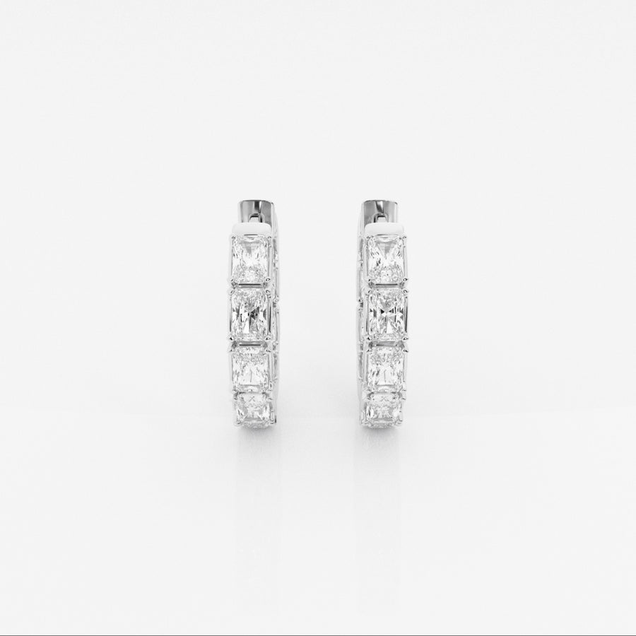 Emerald Cut FG - VS2 Lab - Grown Diamond Hoops Earrings - Doozy Diamonds