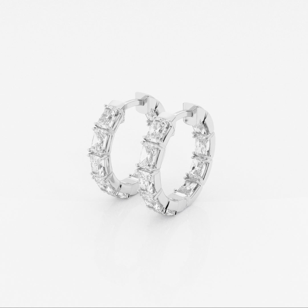Emerald Cut FG - VS2 Lab - Grown Diamond Hoops Earrings - Doozy Diamonds