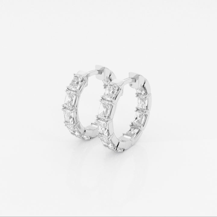 Emerald Cut FG - VS2 Lab - Grown Diamond Hoops Earrings - Doozy Diamonds