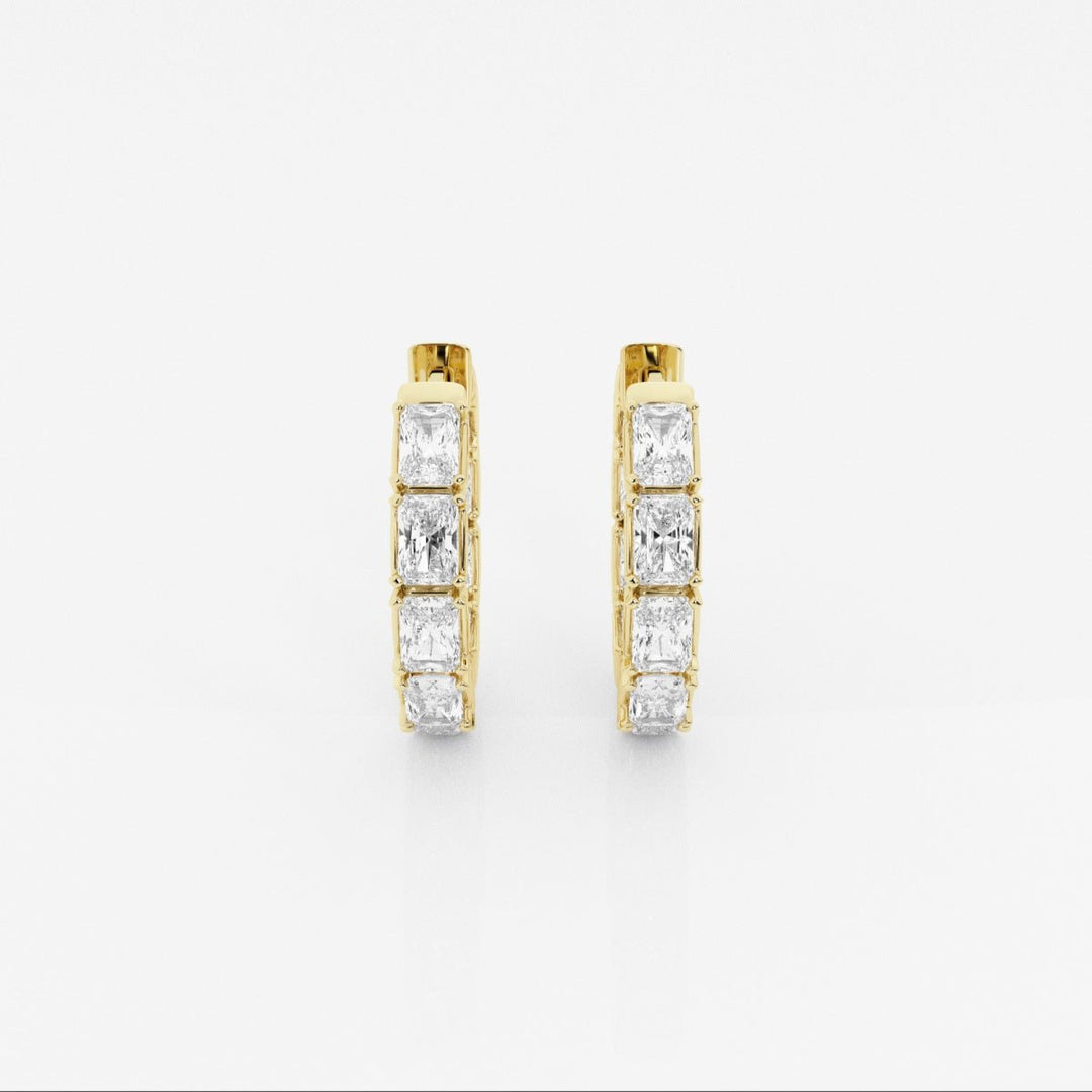 Emerald Cut FG - VS2 Lab - Grown Diamond Hoops Earrings - Doozy Diamonds