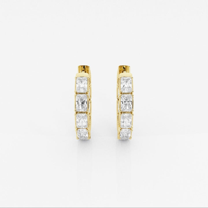 Emerald Cut FG - VS2 Lab - Grown Diamond Hoops Earrings - Doozy Diamonds