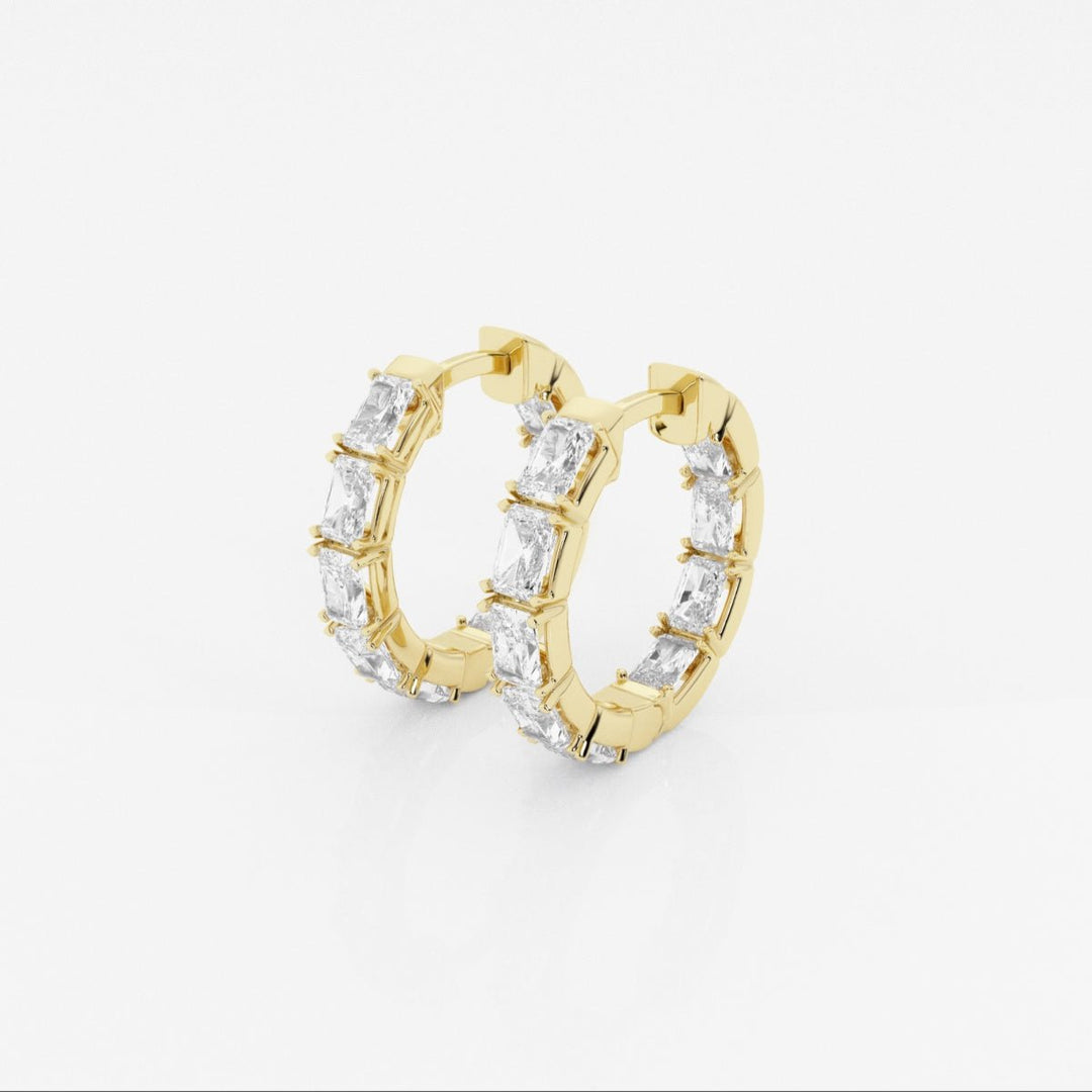 Emerald Cut FG - VS2 Lab - Grown Diamond Hoops Earrings - Doozy Diamonds
