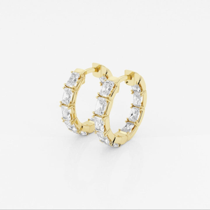 Emerald Cut FG - VS2 Lab - Grown Diamond Hoops Earrings - Doozy Diamonds