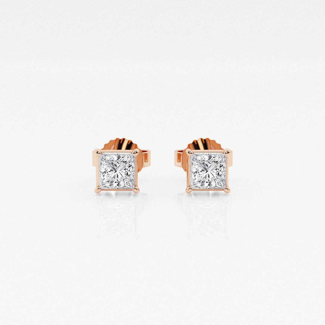 Princess FG - VS2 Lab - Grown Diamond Solitaire Stud Earrings - Doozy Diamonds