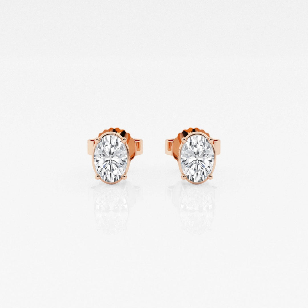 Oval FG - VS2 Lab - Grown Diamond Solitaire Stud Earrings - Doozy Diamonds