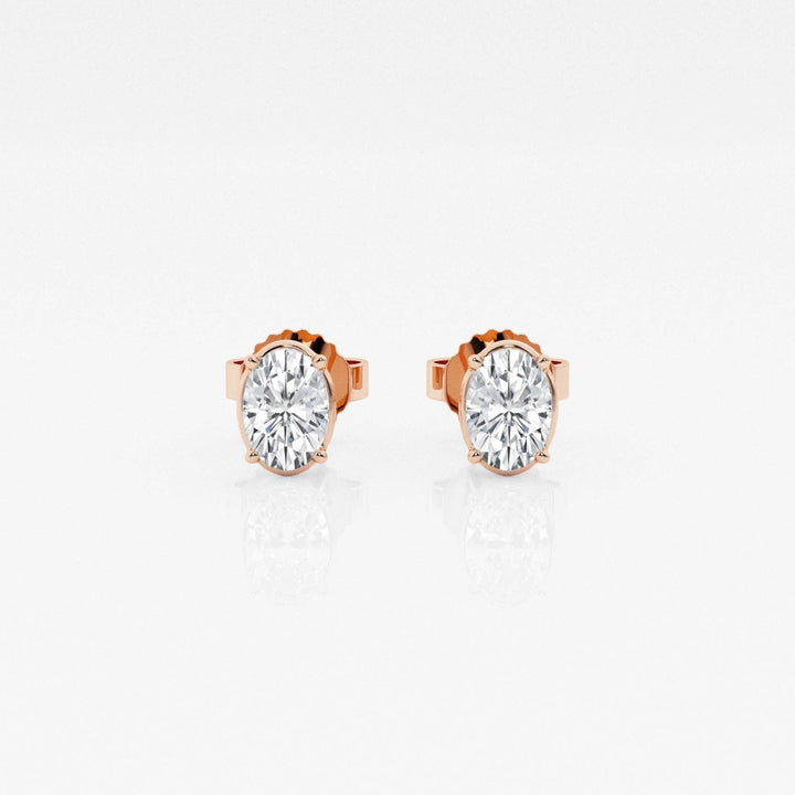 Oval FG - VS2 Lab - Grown Diamond Solitaire Stud Earrings - Doozy Diamonds