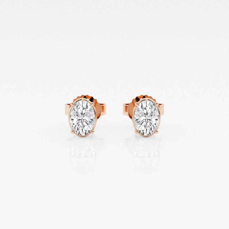 Oval FG - VS2 Lab - Grown Diamond Solitaire Stud Earrings - Doozy Diamonds