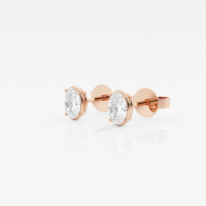 Oval FG - VS2 Lab - Grown Diamond Solitaire Stud Earrings - Doozy Diamonds