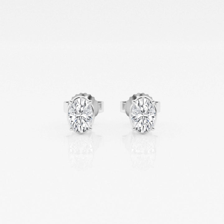 Oval FG - VS2 Lab - Grown Diamond Solitaire Stud Earrings - Doozy Diamonds
