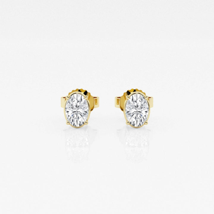 Oval FG - VS2 Lab - Grown Diamond Solitaire Stud Earrings - Doozy Diamonds