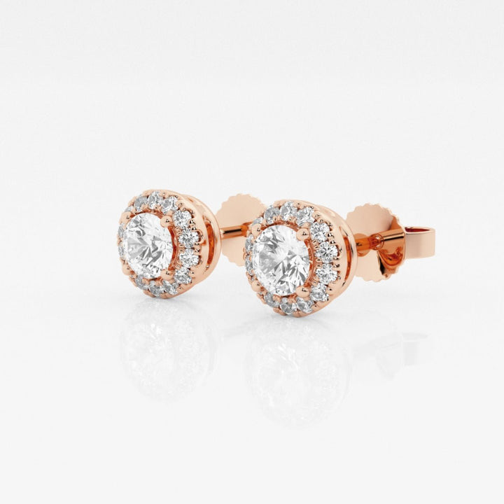 Round FG - VS2 Lab - Grown Diamond Halo Set Stud Earrings - Doozy Diamonds