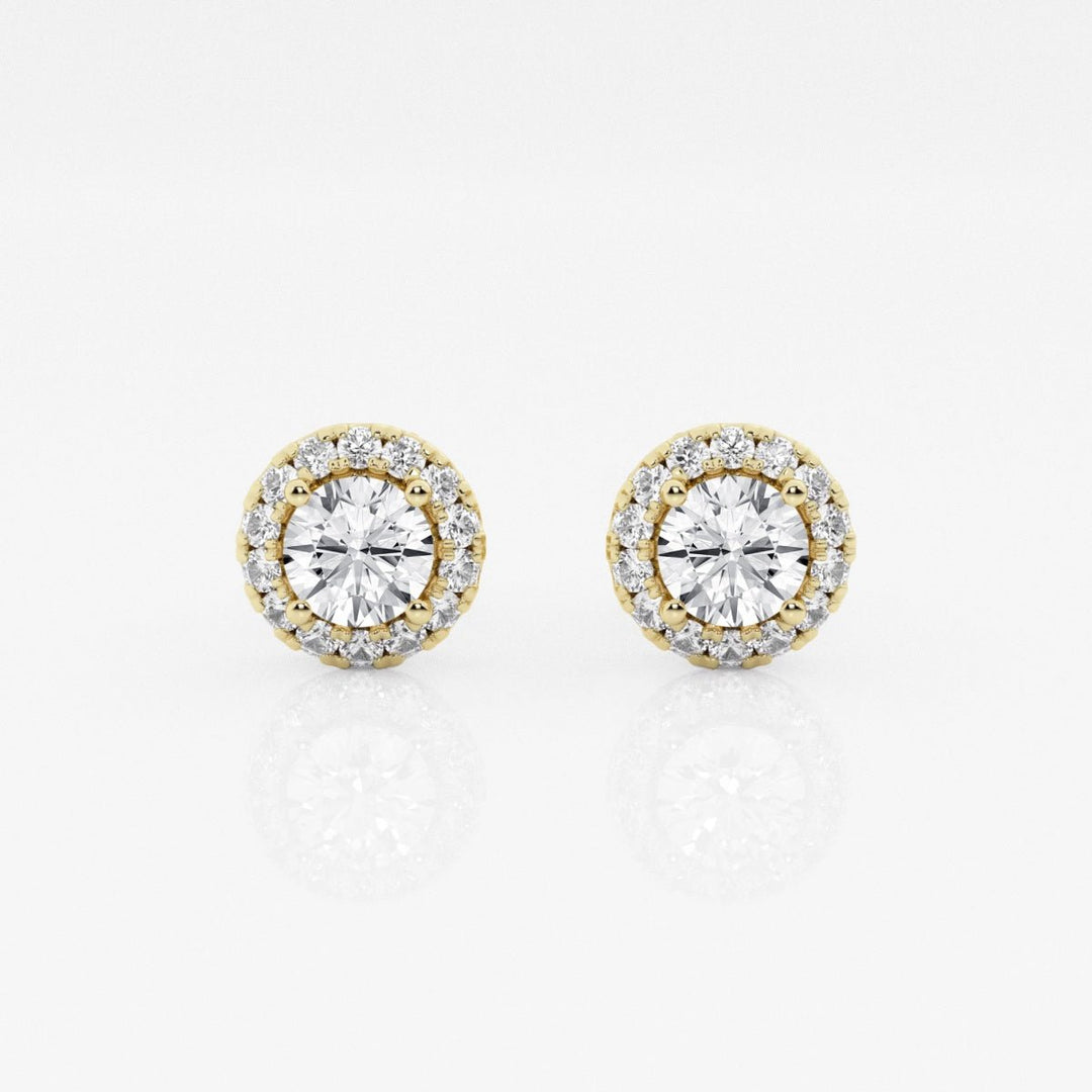 Round FG - VS2 Lab - Grown Diamond Halo Set Stud Earrings - Doozy Diamonds