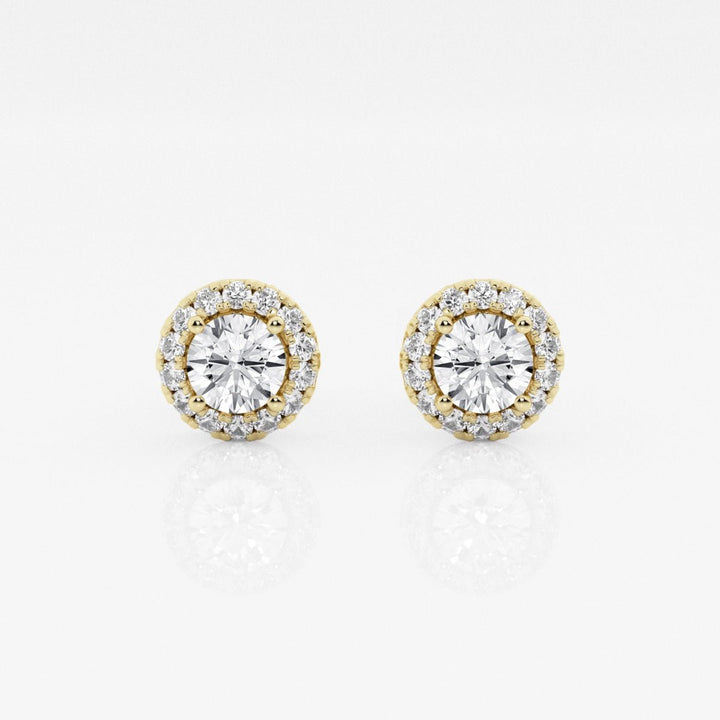 Round FG - VS2 Lab - Grown Diamond Halo Set Stud Earrings - Doozy Diamonds