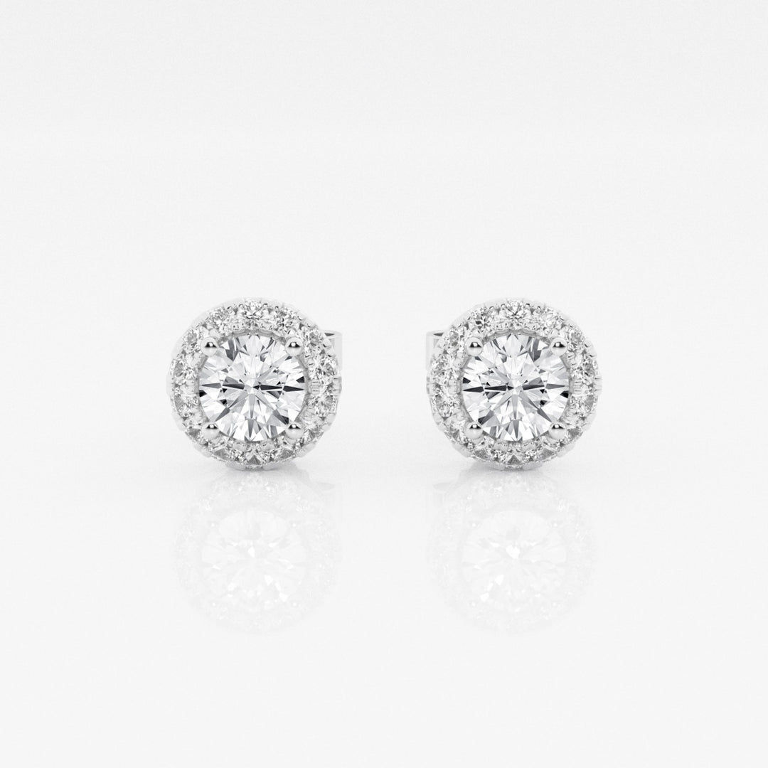 Round FG - VS2 Lab - Grown Diamond Halo Set Stud Earrings - Doozy Diamonds