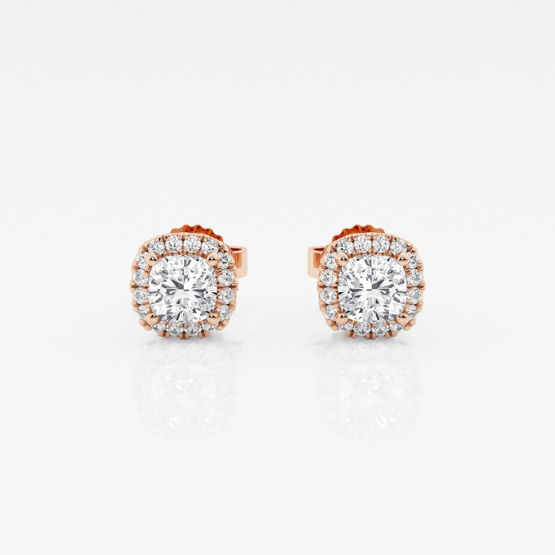 Round FG - VS2 Lab - Grown Diamond Halo Stud Earrings For Women - Doozy Diamonds