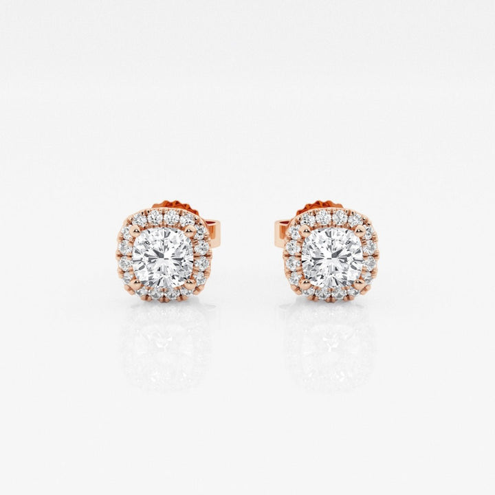 Round FG - VS2 Lab - Grown Diamond Halo Stud Earrings For Women - Doozy Diamonds