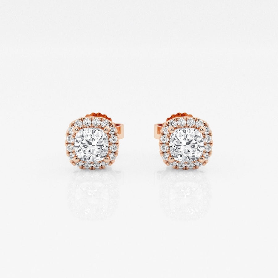 Round FG - VS2 Lab - Grown Diamond Halo Stud Earrings For Women - Doozy Diamonds