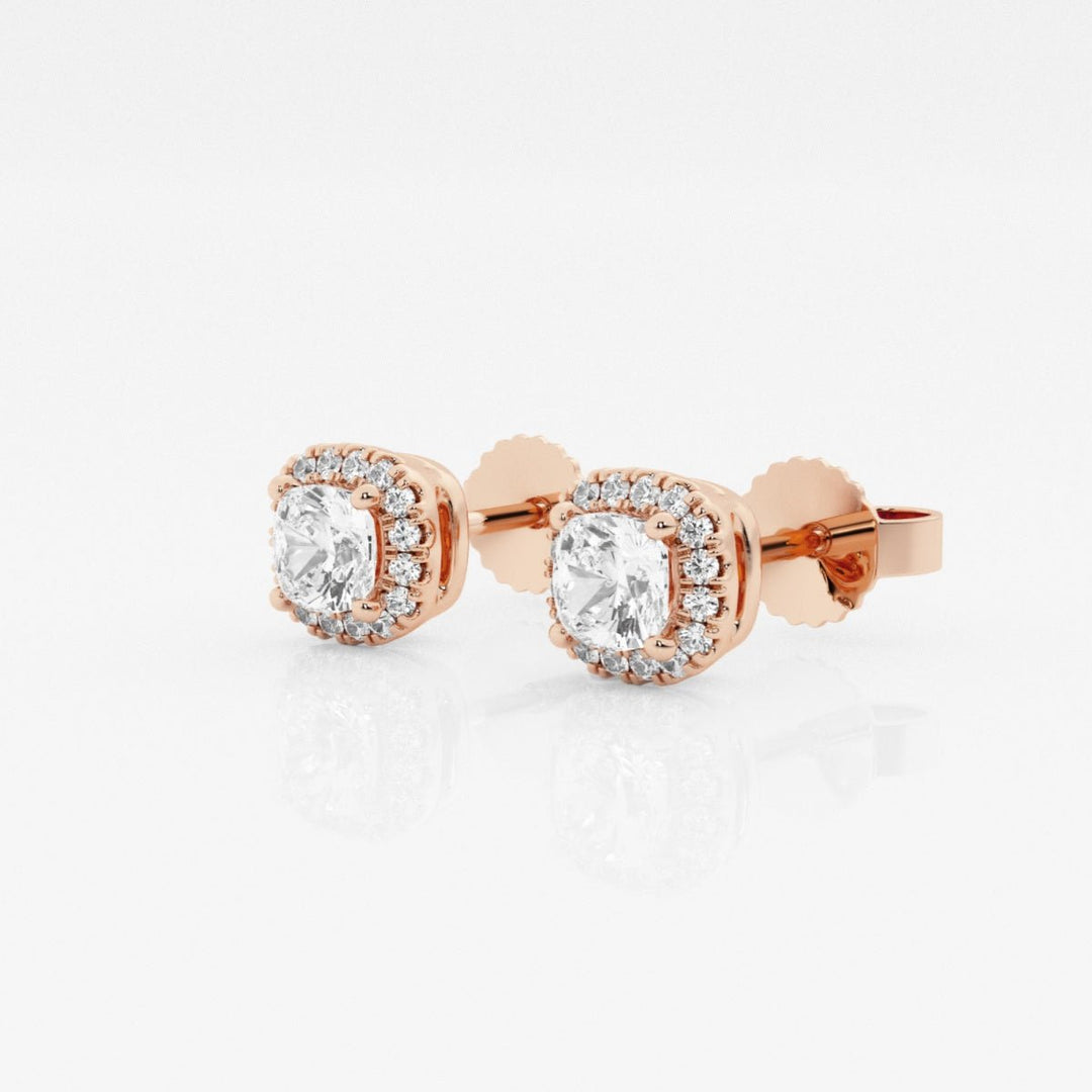 Round FG - VS2 Lab - Grown Diamond Halo Stud Earrings For Women - Doozy Diamonds
