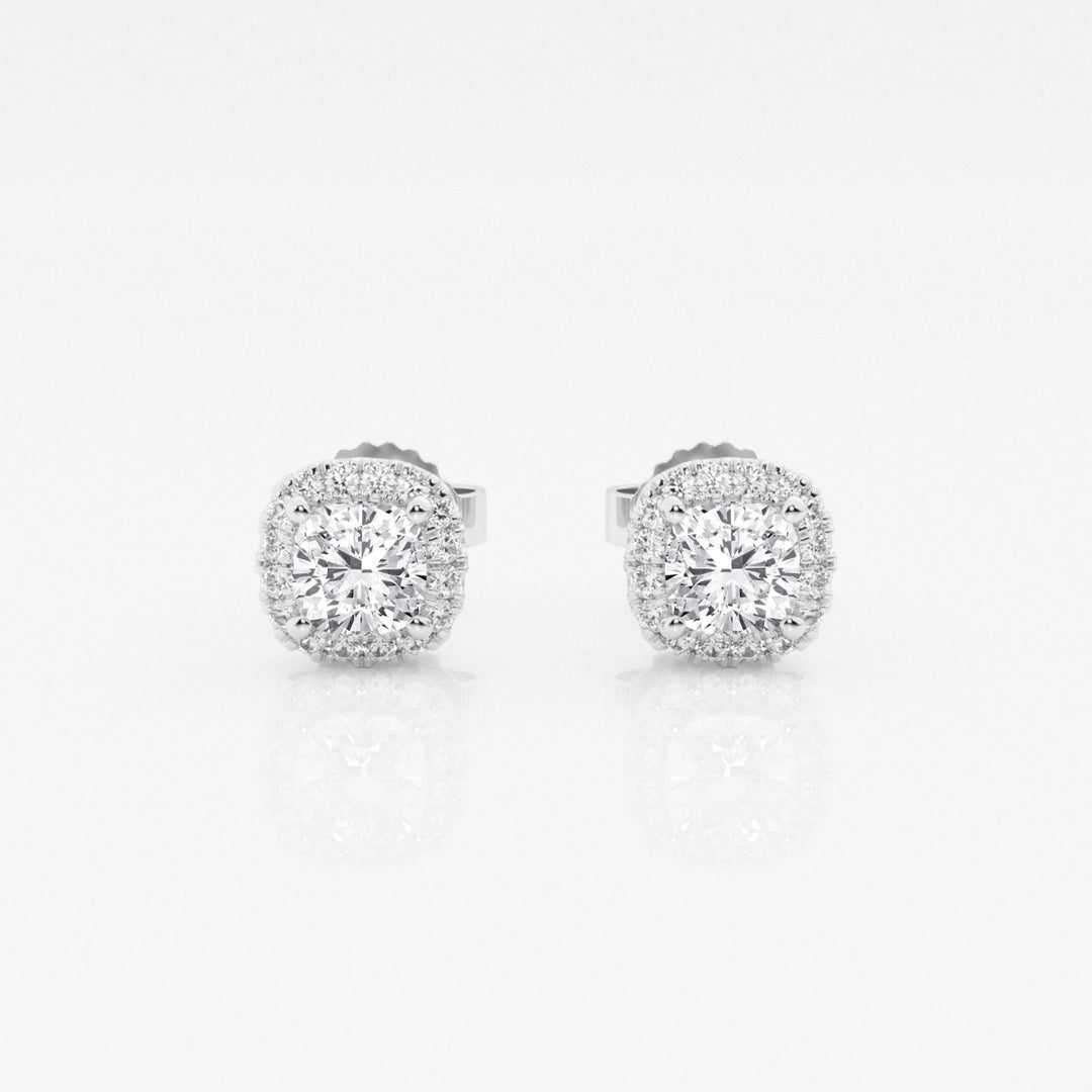 Round FG - VS2 Lab - Grown Diamond Halo Stud Earrings For Women - Doozy Diamonds
