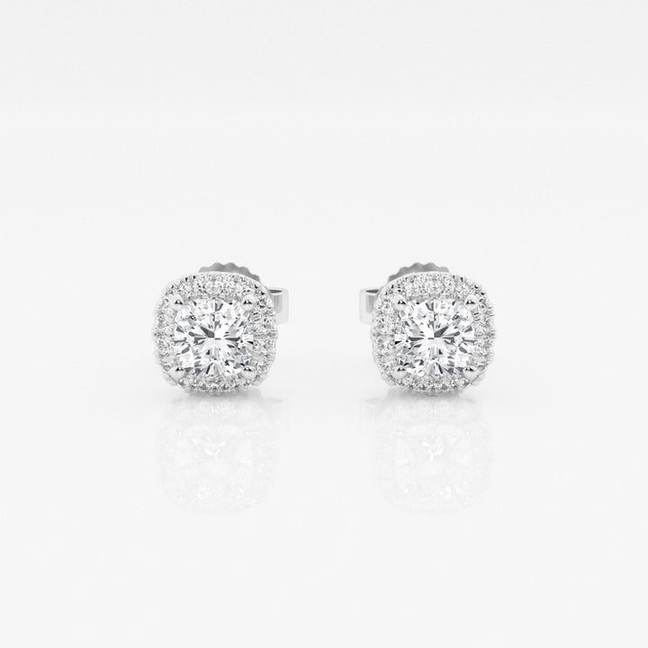 Round FG - VS2 Lab - Grown Diamond Halo Stud Earrings For Women - Doozy Diamonds