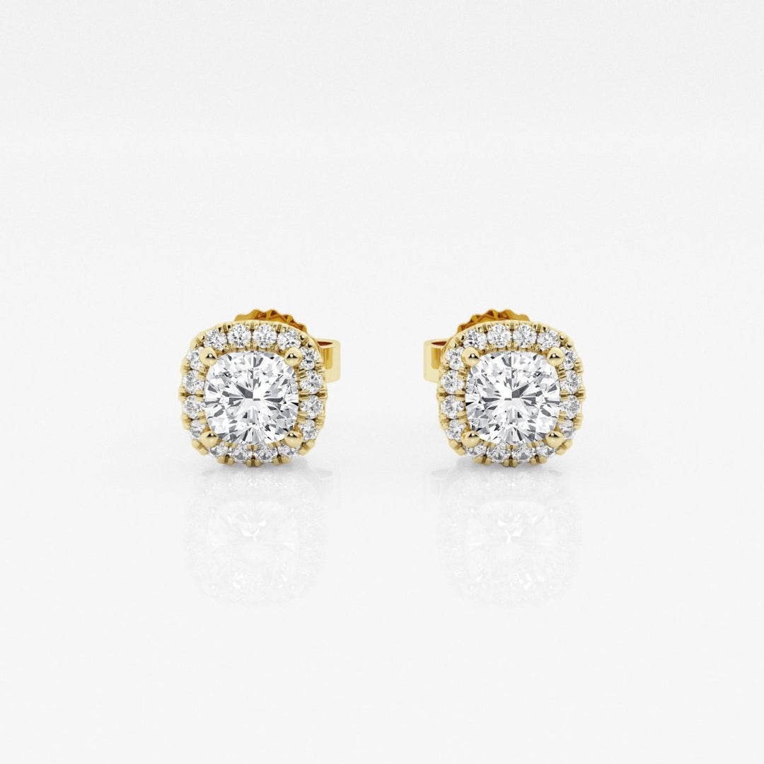 Round FG - VS2 Lab - Grown Diamond Halo Stud Earrings For Women - Doozy Diamonds