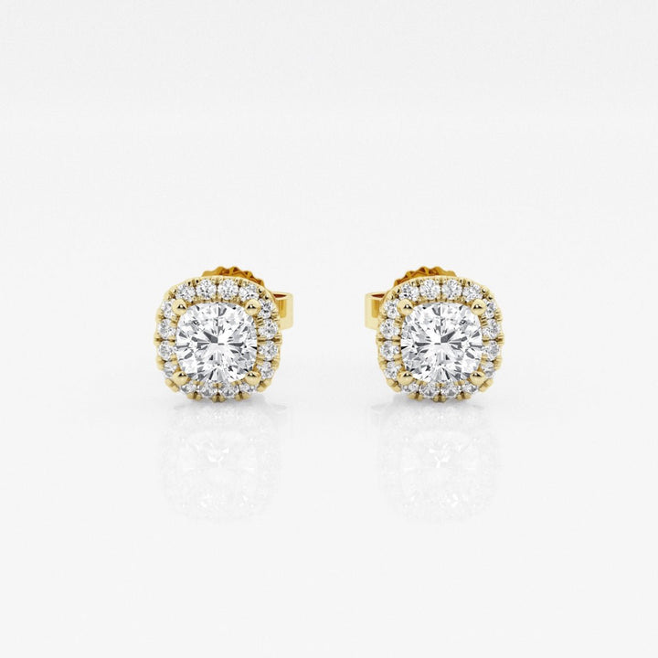 Round FG - VS2 Lab - Grown Diamond Halo Stud Earrings For Women - Doozy Diamonds