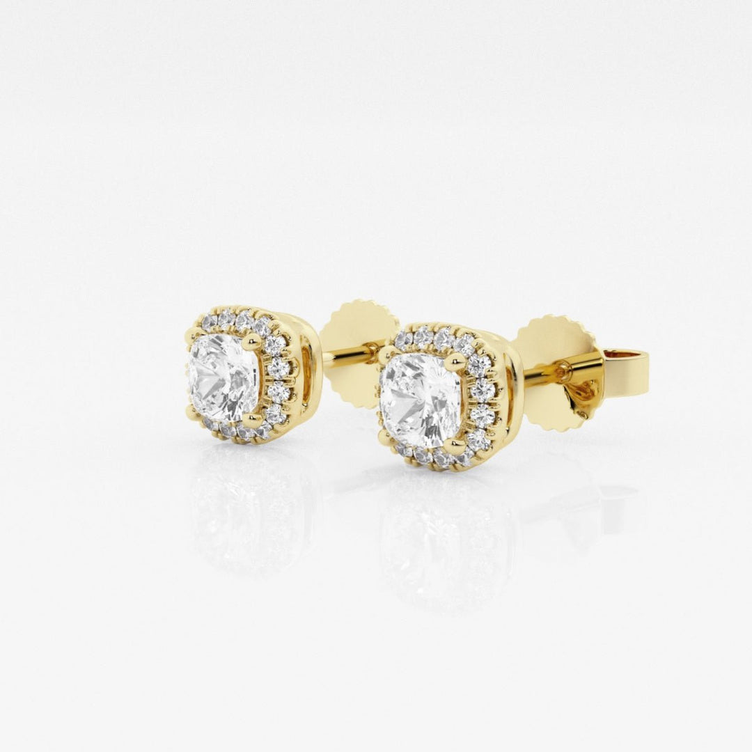 Round FG - VS2 Lab - Grown Diamond Halo Stud Earrings For Women - Doozy Diamonds