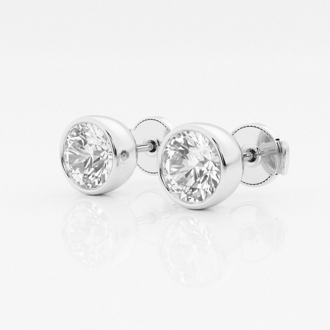 Round FG - VS2 Lab - Grown Diamond Bezel Set Stud Earrings - Doozy Diamonds