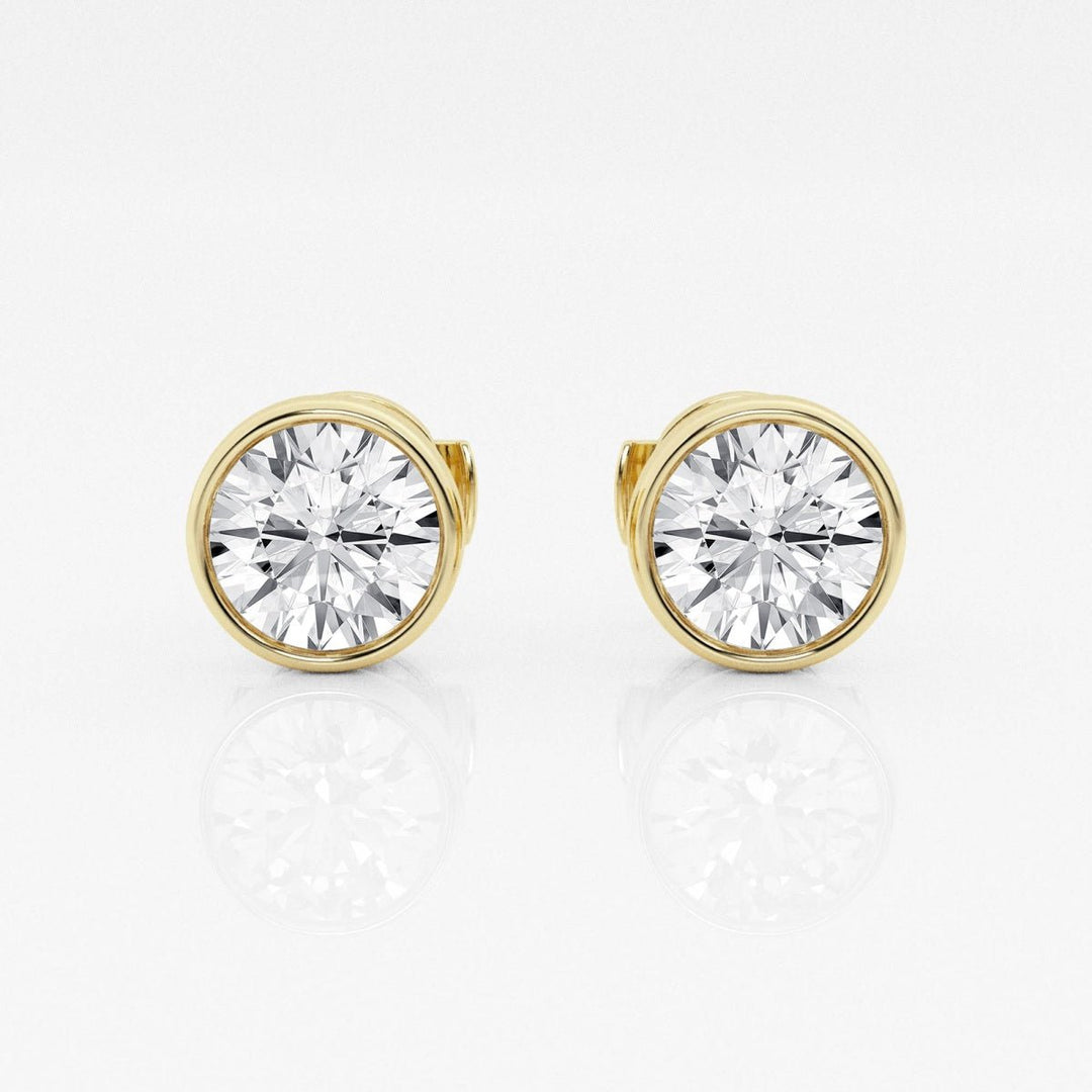 Round FG - VS2 Lab - Grown Diamond Bezel Set Stud Earrings - Doozy Diamonds