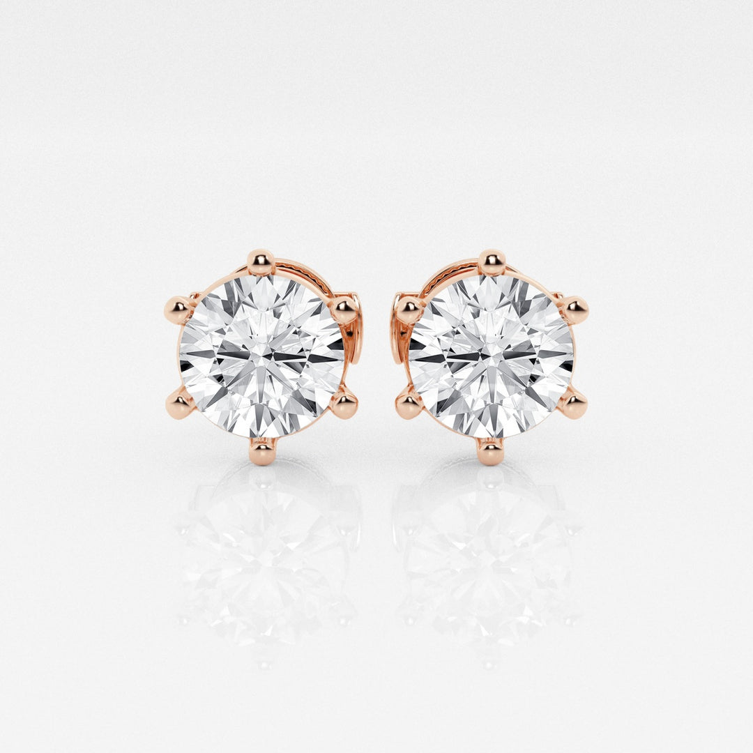 Round FG - VS2 Lab - Grown Diamond Solitaire Stud Earrings - Doozy Diamonds