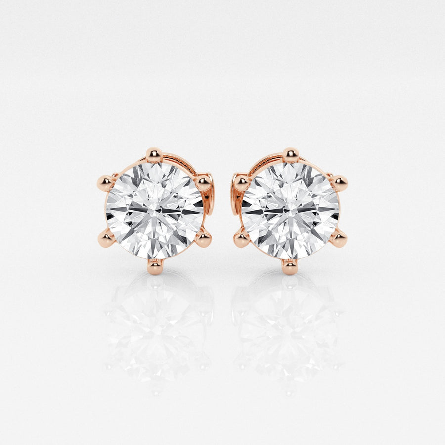 Round FG - VS2 Lab - Grown Diamond Solitaire Stud Earrings - Doozy Diamonds