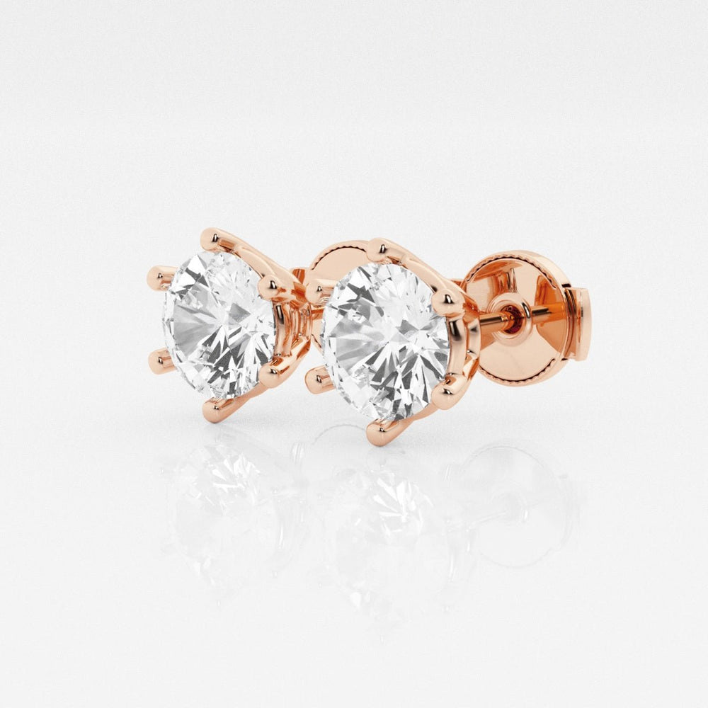 Round FG - VS2 Lab - Grown Diamond Solitaire Stud Earrings - Doozy Diamonds