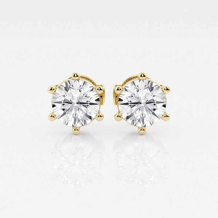 Round FG - VS2 Lab - Grown Diamond Solitaire Stud Earrings - Doozy Diamonds
