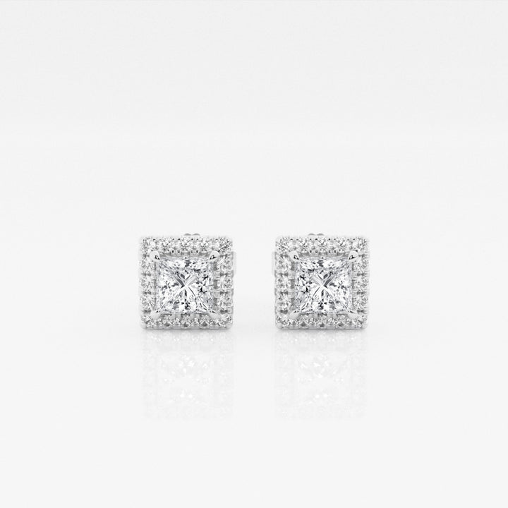 Princess FG - VS2 Lab - Grown Diamond Halo Set Stud Earrings - Doozy Diamonds