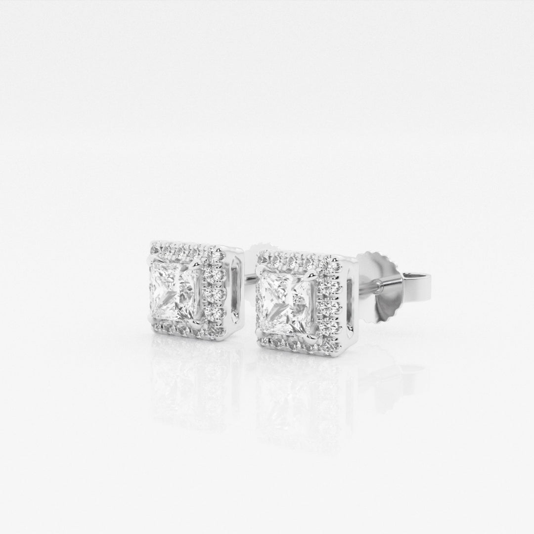 Princess FG - VS2 Lab - Grown Diamond Halo Set Stud Earrings - Doozy Diamonds