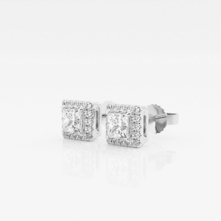 Princess FG - VS2 Lab - Grown Diamond Halo Set Stud Earrings - Doozy Diamonds