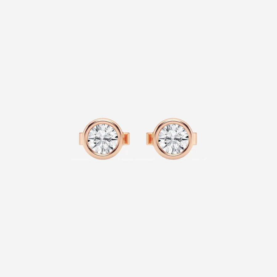 Round FG - VS2 Lab - Grown Diamond Bezel Set Stud Earrings - Doozy Diamonds