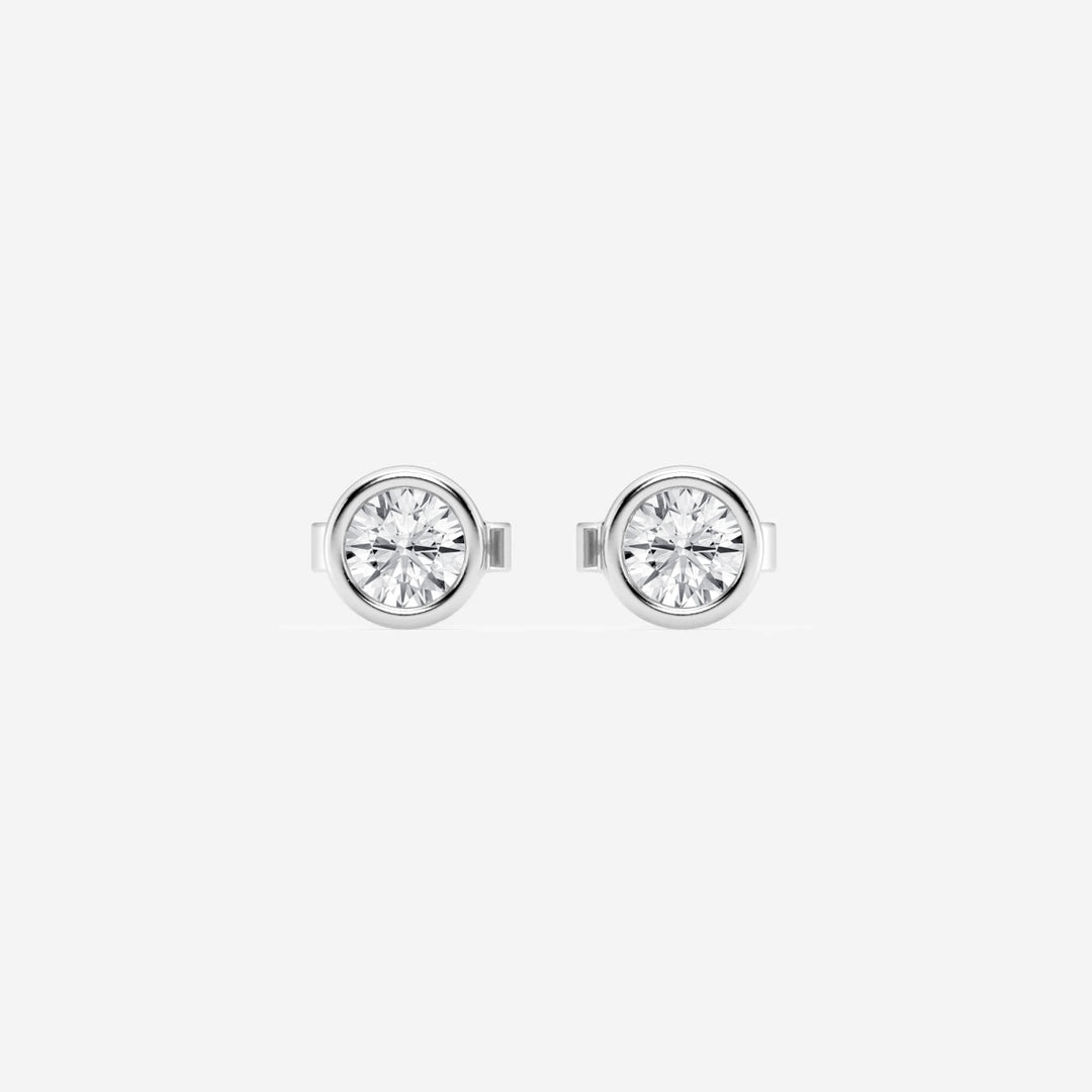 Round FG - VS2 Lab - Grown Diamond Bezel Set Stud Earrings - Doozy Diamonds