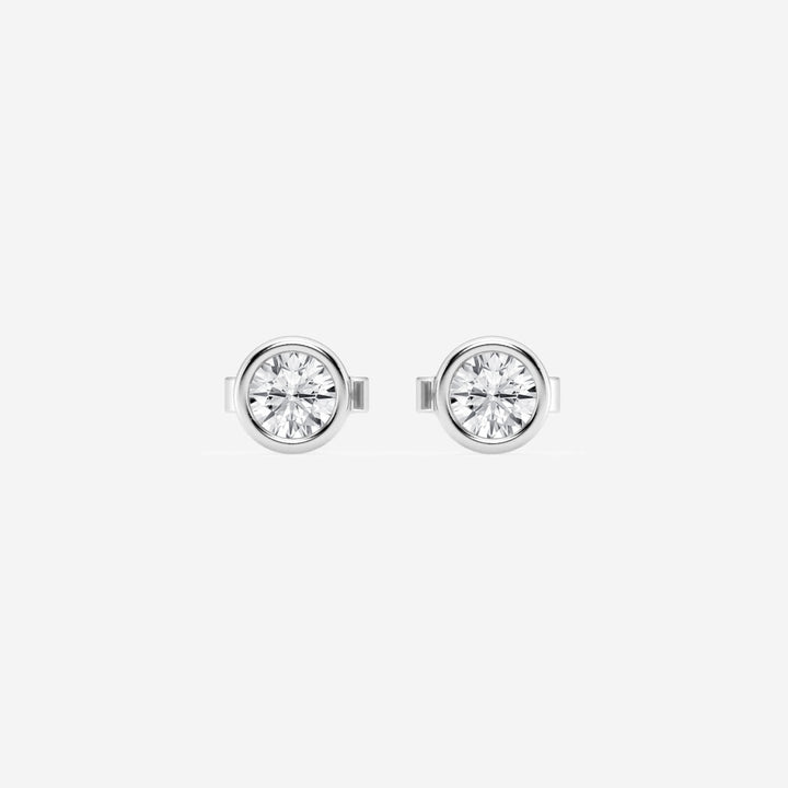 Round FG - VS2 Lab - Grown Diamond Bezel Set Stud Earrings - Doozy Diamonds