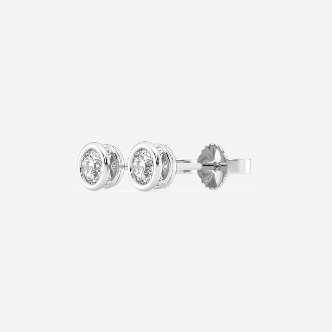 Round FG - VS2 Lab - Grown Diamond Bezel Set Stud Earrings - Doozy Diamonds