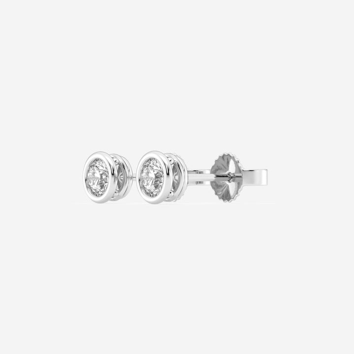 Round FG - VS2 Lab - Grown Diamond Bezel Set Stud Earrings - Doozy Diamonds