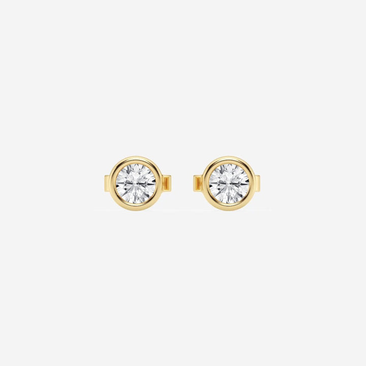 Round FG - VS2 Lab - Grown Diamond Bezel Set Stud Earrings - Doozy Diamonds