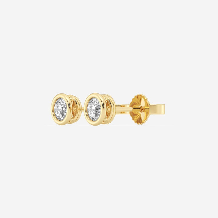 Round FG - VS2 Lab - Grown Diamond Bezel Set Stud Earrings - Doozy Diamonds