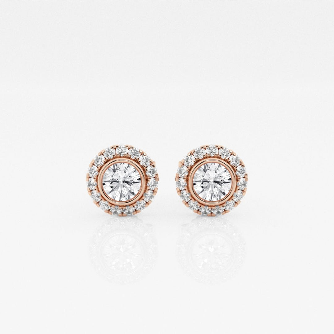 Round FG - VS2 Lab - Grown Diamond Halo Stud Earrings - Doozy Diamonds