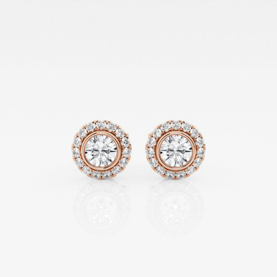 Round FG - VS2 Lab - Grown Diamond Halo Stud Earrings - Doozy Diamonds