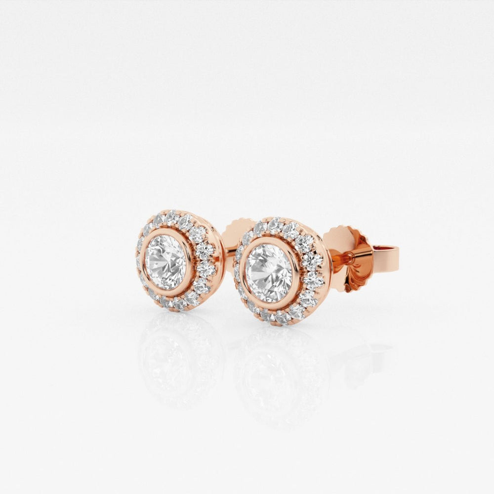 Round FG - VS2 Lab - Grown Diamond Halo Stud Earrings - Doozy Diamonds