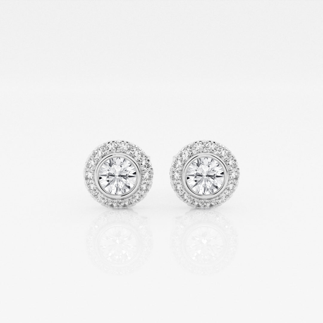 Round FG - VS2 Lab - Grown Diamond Halo Stud Earrings - Doozy Diamonds